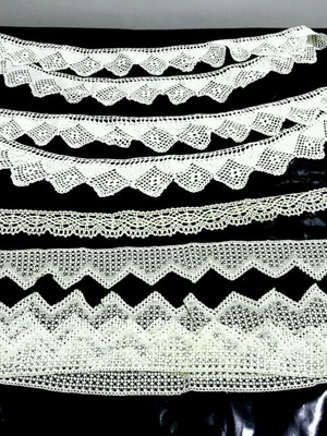 Δάντελες χειροποίητες πλεκτά συνολικού μήκους 5,30 μέτρων σαν καινούργιες