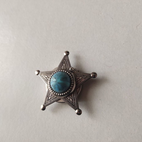 Star talisman like new, silver with turquoise stone