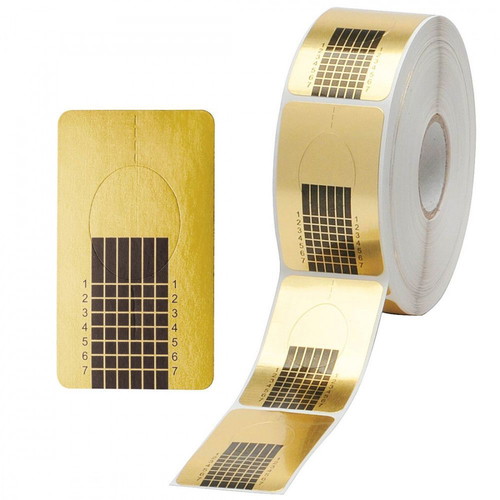 Rolls of gold nail form stickers for nail building, new, pack of 2