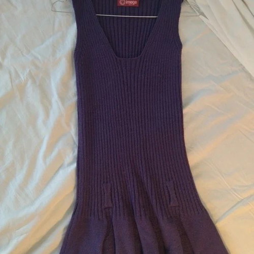 Purple sleeveless knit mini dress like new, size S/M