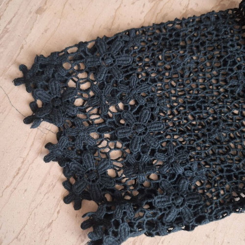 Black lace top new, boho romantic style, 3/4 sleeves, size M