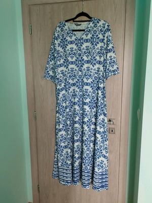 Floral maxi dress new in white and blue color Shein no14