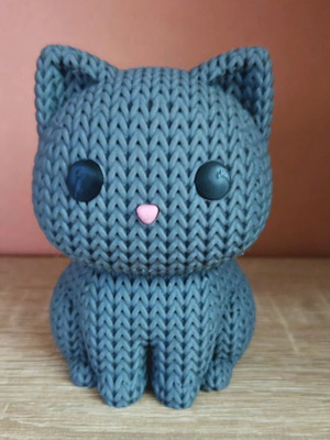 3D printed cat figure new made of solid material