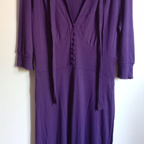 Cotton midi dress like new, purple, comfortable fit