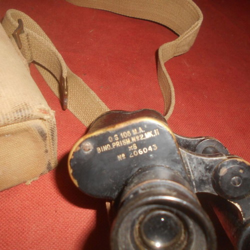 British Army WWII 1941 MKII Binoculars used with case