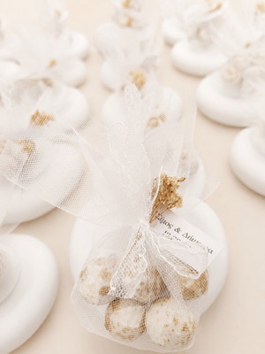 Handmade wedding bombonieres hearts gypsum