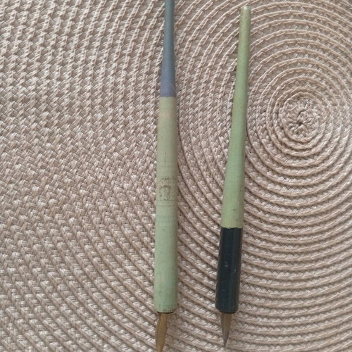 Antique wooden dip pen set used, collectible from 1940