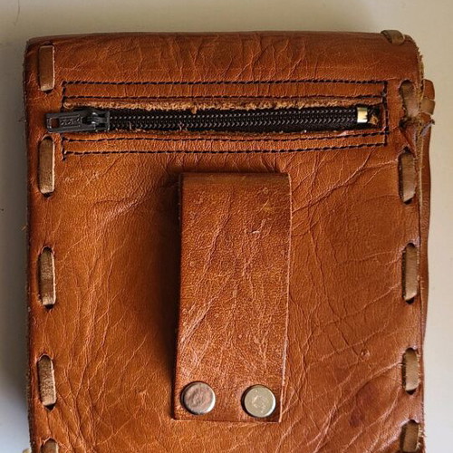 Handmade leather belt bag brown like new