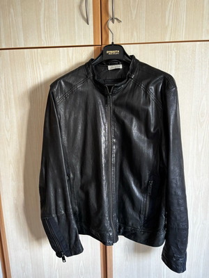 DKNY Jeans authentic leather jacket used, black, XL
