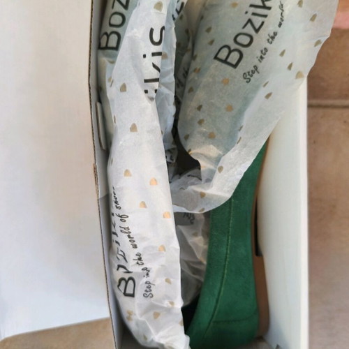 Bozikis women's suede green ballet shoes size 38 new