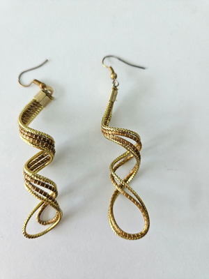 Golden grass earrings like new, handmade boho style