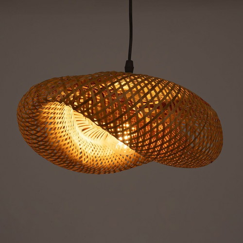 Mexico vintage pendant ceiling light single beige wooden bamboo new