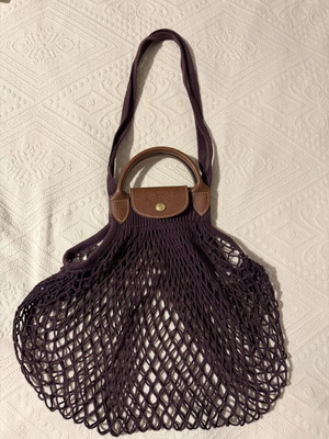 Longchamp Mesh Bag L Le Pliage Filet, μωβ τσάντα ώμου