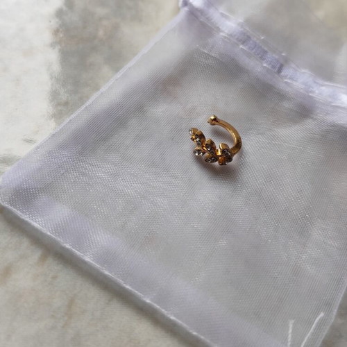 Earcuff rose gold with olive branch design and small stones like new
