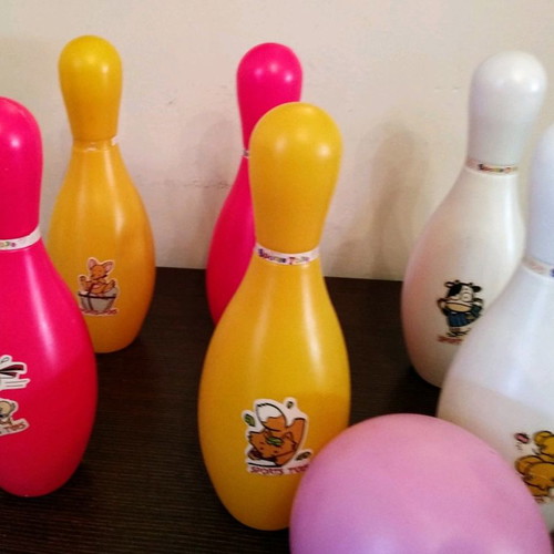 Bowling game set 12 pins and 2 balls new