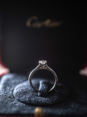 Cartier solitaire ring with diamond like new