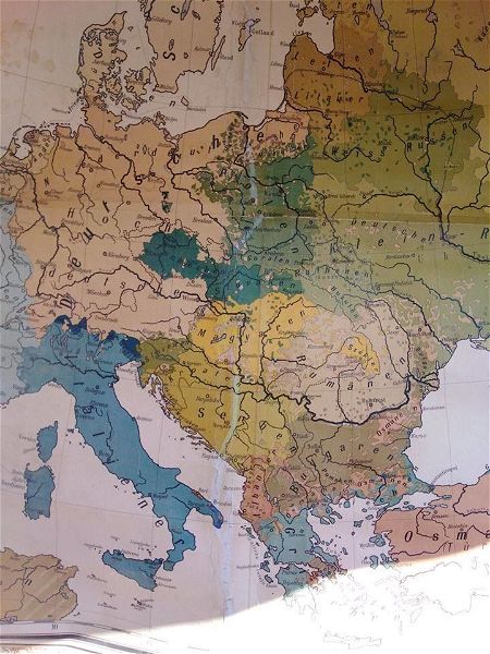  vintage charti litografia tou ethnografikou charti tis evropis 210cm x 170cm dekaetia tou 1918