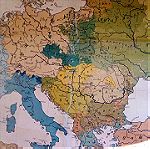  vintage χάρτη λειτογραφια του Εθνογραφικού χάρτη της Ευρώπης 210cm x 170cm δεκαετία του 1918