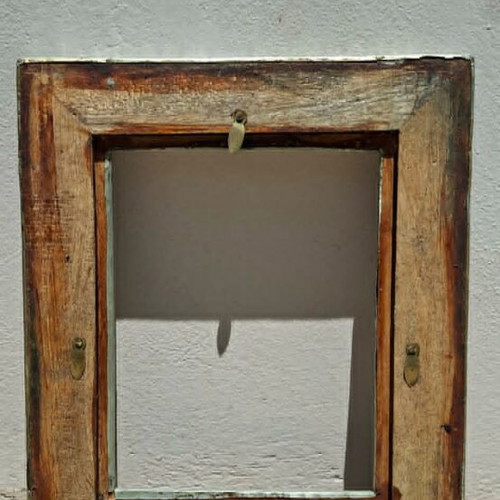 Classic wooden frame with alpaca silver leaf decoration like new