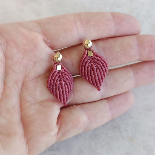 Macrame earrings like new with box now