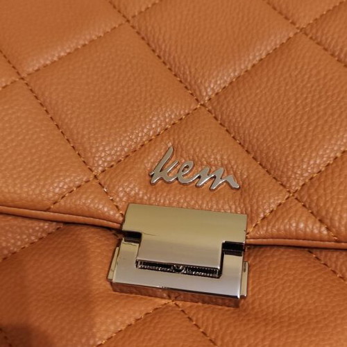 Kem shoulder bag camel color new, medium size
