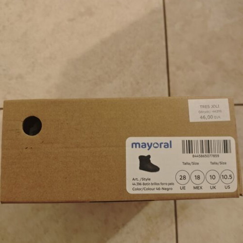 Mayoral girls' black boots size 28 like new with glitter and fur lining