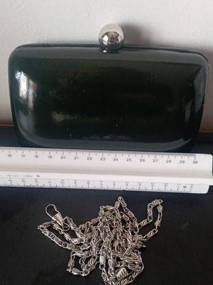 Evening bag dark cypress used, handheld