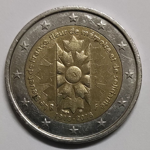 Αναμνηστικό δίευρο Γαλλίας 2018 Bleuet de France μεταχειρισμένο