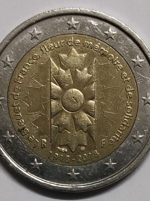 Αναμνηστικό δίευρο Γαλλίας 2018 Bleuet de France μεταχειρισμένο