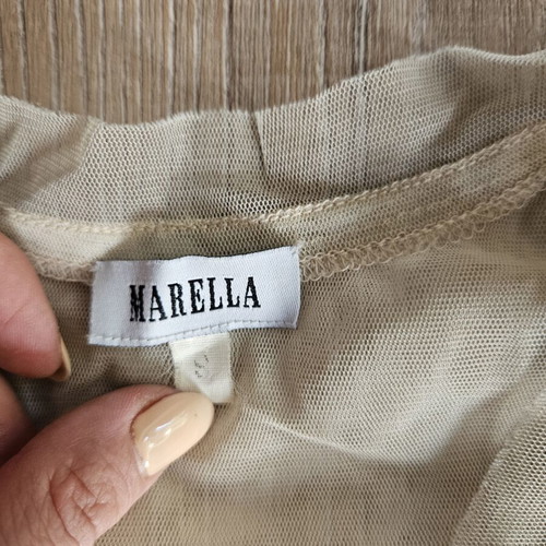 Marella sleeveless top with embossed embroidery used, size S, beige