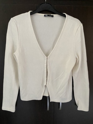 Zara white cardigan used, size M