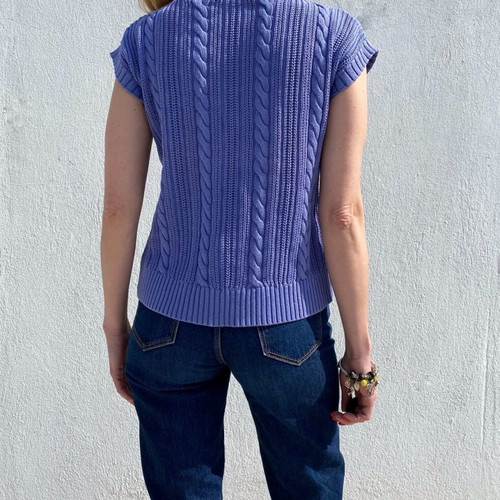 Knitted Benetton cardigan like new, size L, purple