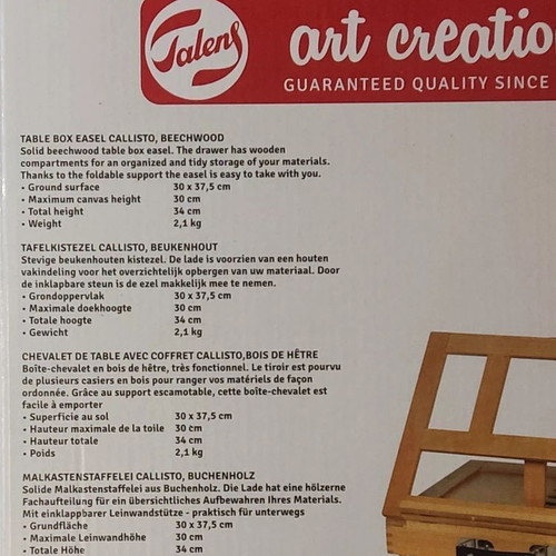 Painting set with easel, canvas, brushes, oil paints & palette new