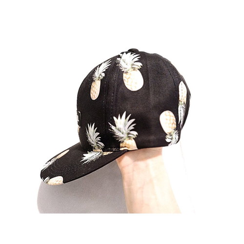 Burisil Jockey hat new, adjustable, black with pineapple design