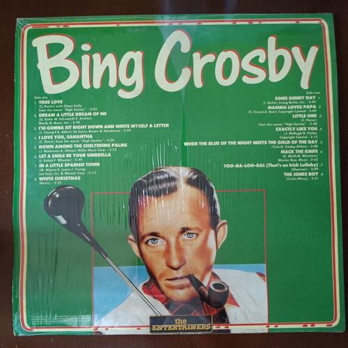 Bing Crosby The Entertainers LP vinyl like new, 1987 Italian edition