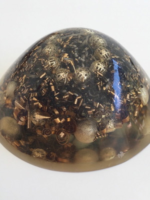 Orgonite with quartz, angelite, silver and copper new