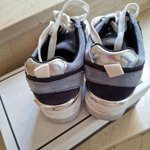 Attrattivo sneakers used, gray and turquoise, size 38