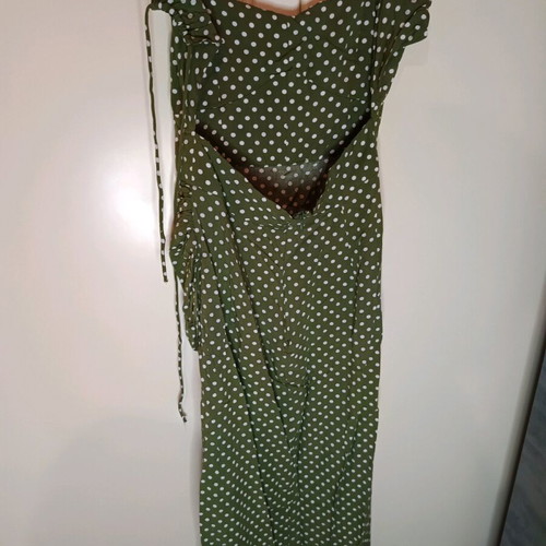 Zara Polka Dot Dress New, Green, Size XS