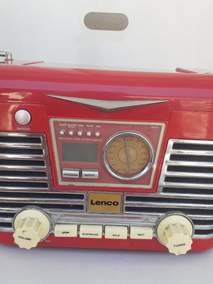 Lenco vintage radio cassette player used, portable with CD