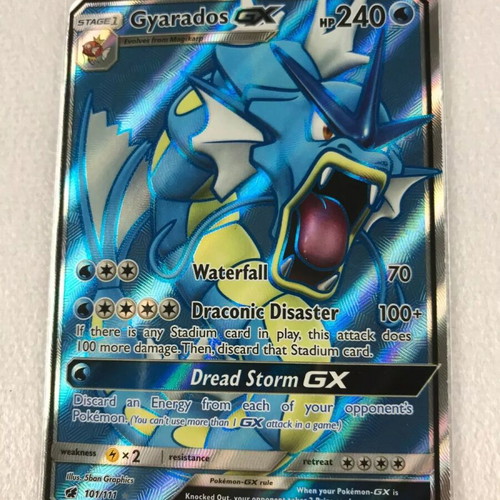 Gyarados GX Full Art Ultra Rare 101/111 SM Crimson Invasion collectible card new pokemon