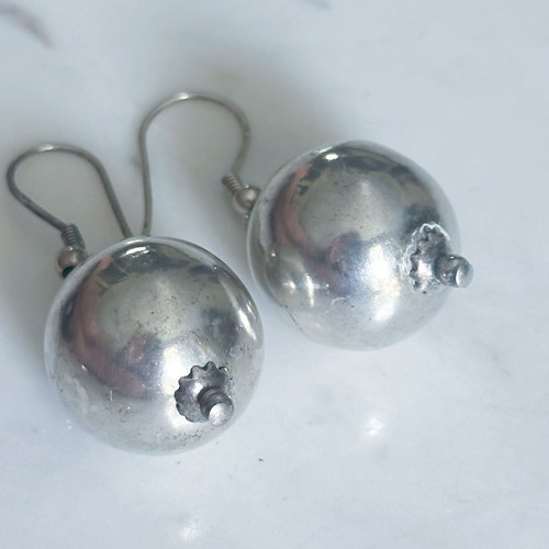 Vintage silver 925 ball earrings used
