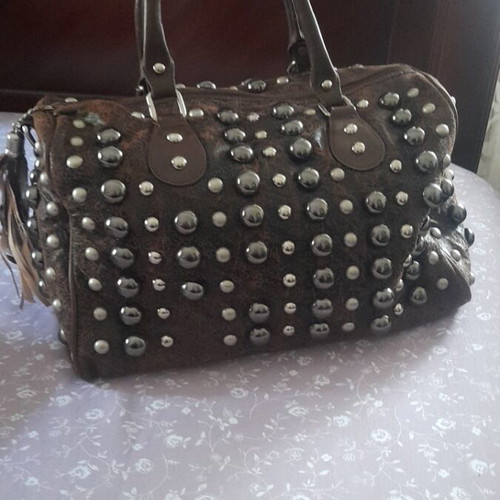 A To Z Greek brown handbag like new with studs