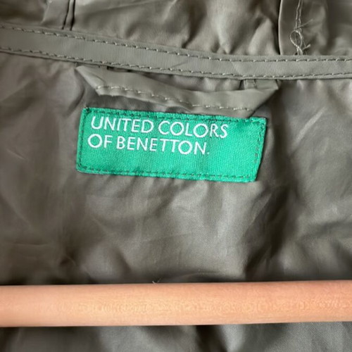 United Colors of Benetton waterproof kids jacket like new, green and yellow, size 140 cm