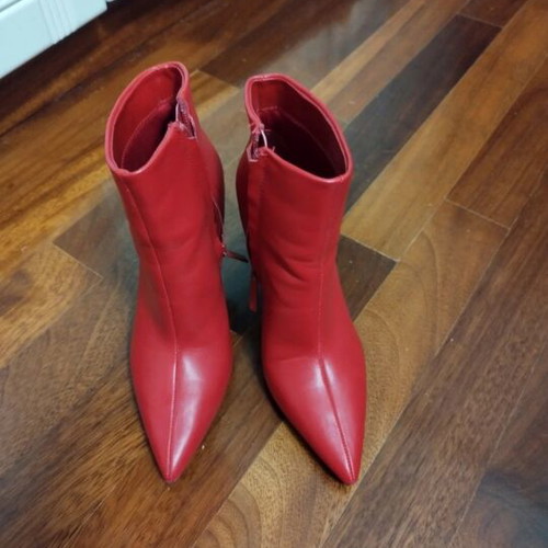 Zara red ankle boots 10cm heel, new