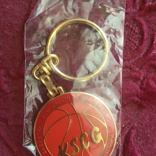 Montenegro basketball keychain, orange and gold