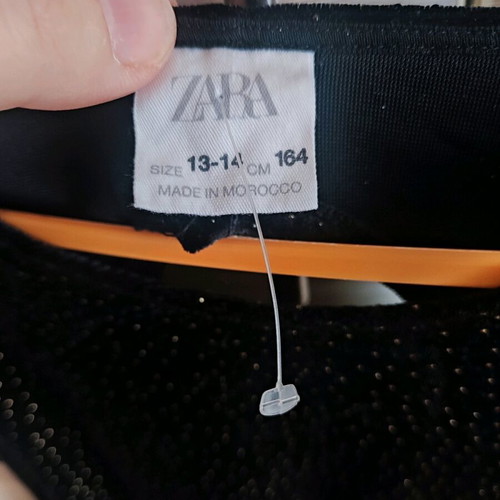 Festive blouse with rhinestones new, Zara, black, for 13 years old