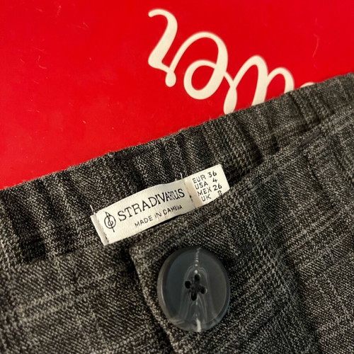 Stradivarius fabric pants used, regular fit, brown