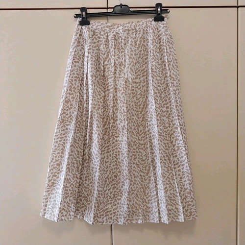 Debenhams Midi Pleated Skirt like new, beige print, size S