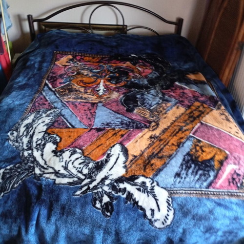Double velvet blanket used, 2.20x2.40 m