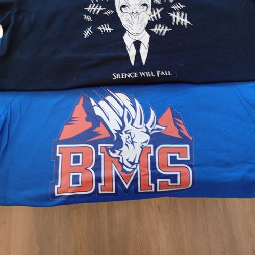 Two printed t-shirts, size XXL, black and blue